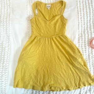 Urban Outfitters Cotton Slub Sunny Yellow Mini fit & Flare Dress Sz S